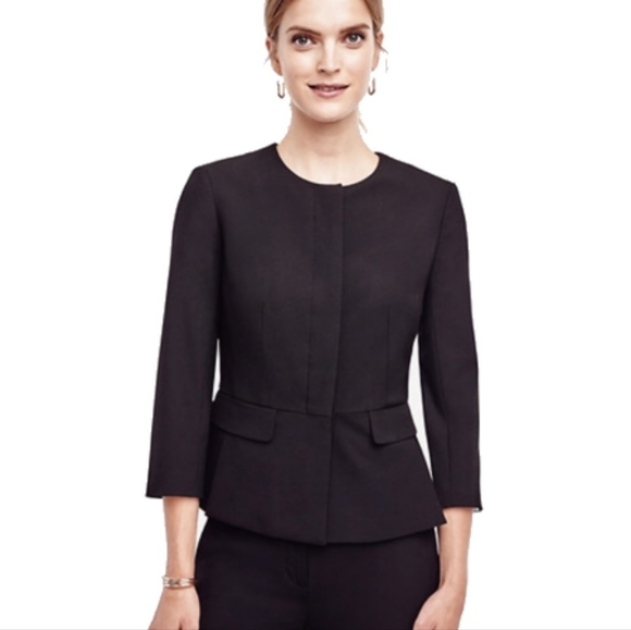 Ann Taylor Petite Fitted Peplum Blazer - Picture 1 of 2